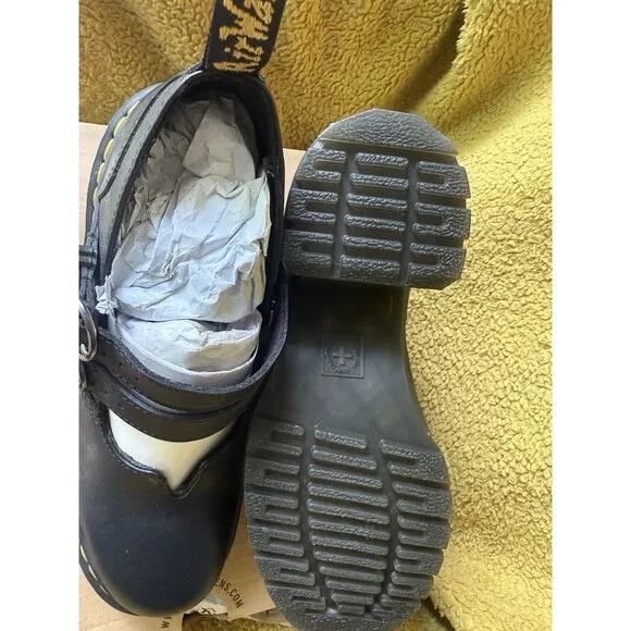 Dr. Martens Eviee Sendal Leather Heeled Women’s Chunky Platform Shoes Sz 9 Black