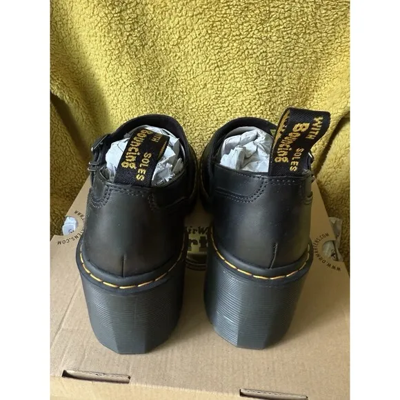 Dr. Martens Eviee Sendal Leather Heeled Women’s Chunky Platform Shoes Sz 9 Black