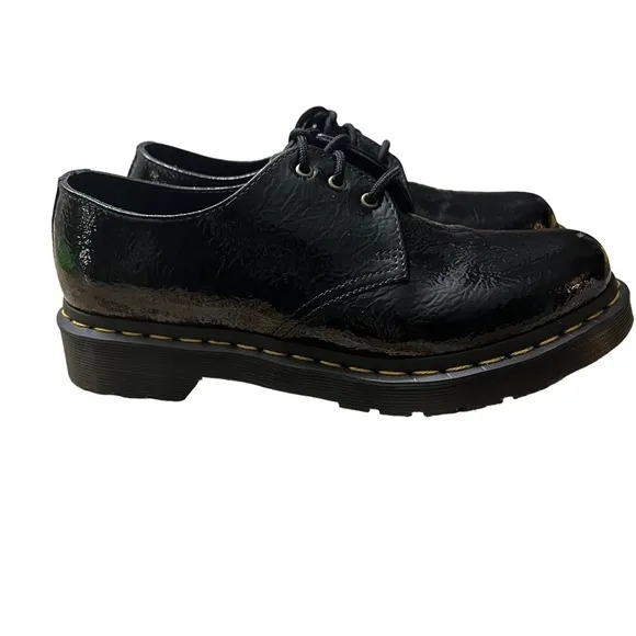 DR. MARTENS Rikard Lunar Leather Shoes Size 7 Crackle Surface