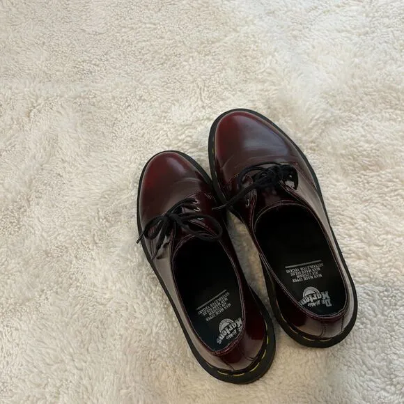 Dr. Martens Unisex Vegan 1461 Oxford Shoe, Cherry Red US Size 7