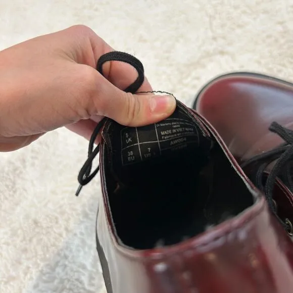 Dr. Martens Unisex Vegan 1461 Oxford Shoe, Cherry Red US Size 7