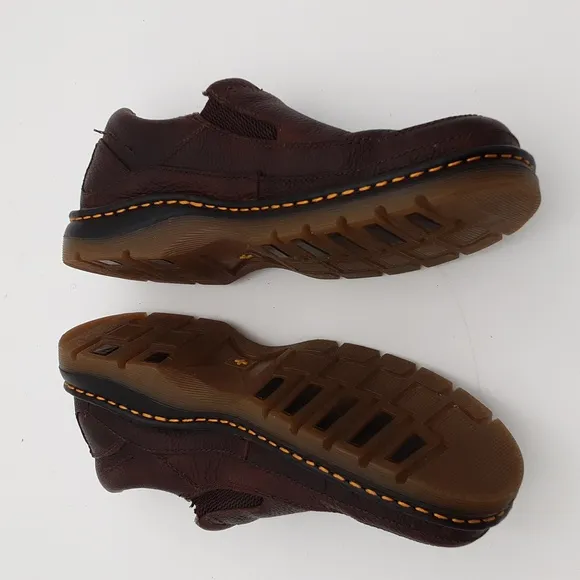 Dr Martens vintage Men's Brown Leather Slip-On Shoes moccasin 9 Y2K casual retro