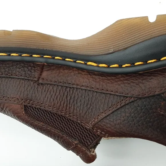 Dr Martens vintage Men's Brown Leather Slip-On Shoes moccasin 9 Y2K casual retro