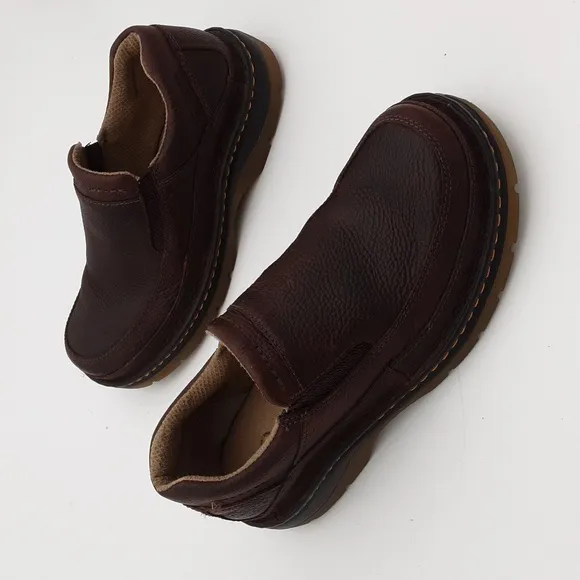 Dr Martens vintage Men's Brown Leather Slip-On Shoes moccasin 9 Y2K casual retro