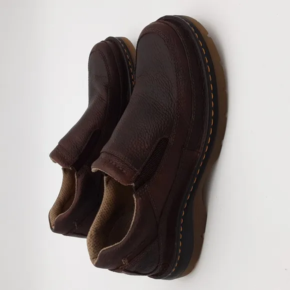 Dr Martens vintage Men's Brown Leather Slip-On Shoes moccasin 9 Y2K casual retro