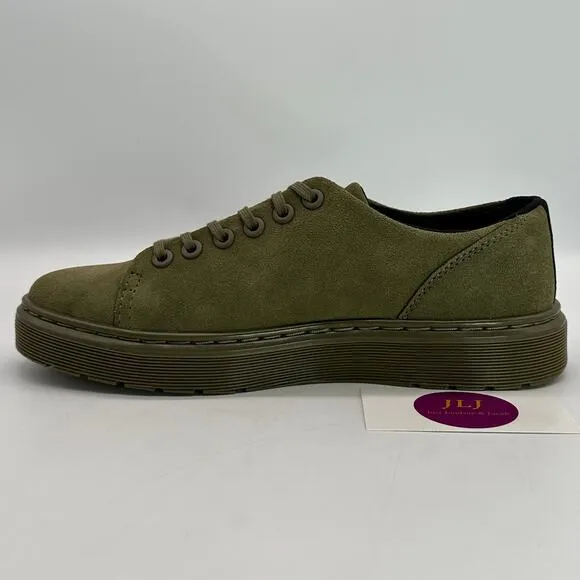 Dr. Martens Women's Dante Suede Olive Green Monochromatic Shoes Size 8/ Men's 7