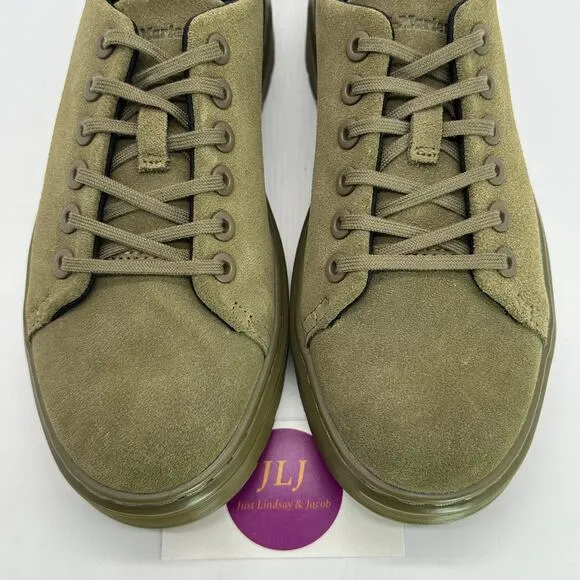 Dr. Martens Women's Dante Suede Olive Green Monochromatic Shoes Size 8/ Men's 7