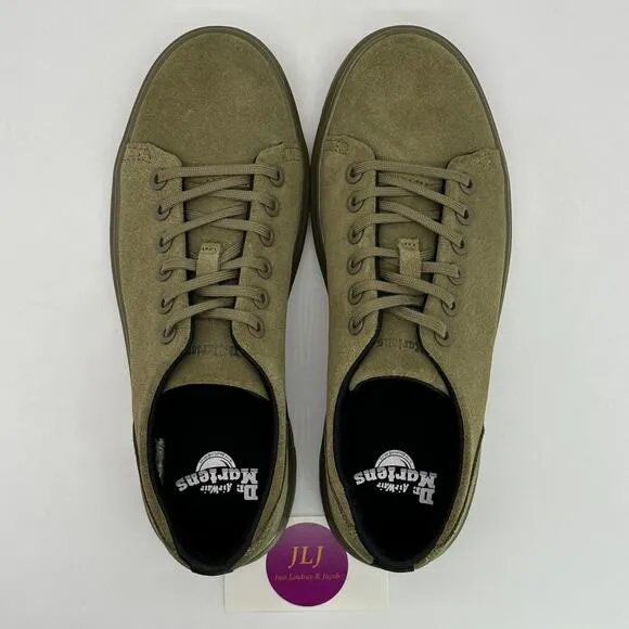 Dr. Martens Women's Dante Suede Olive Green Monochromatic Shoes Size 8/ Men's 7
