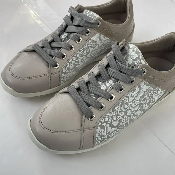 Duca Del Cosma Italian Gold Evolution Caldes Floral Women's Golf Shoes Size 6