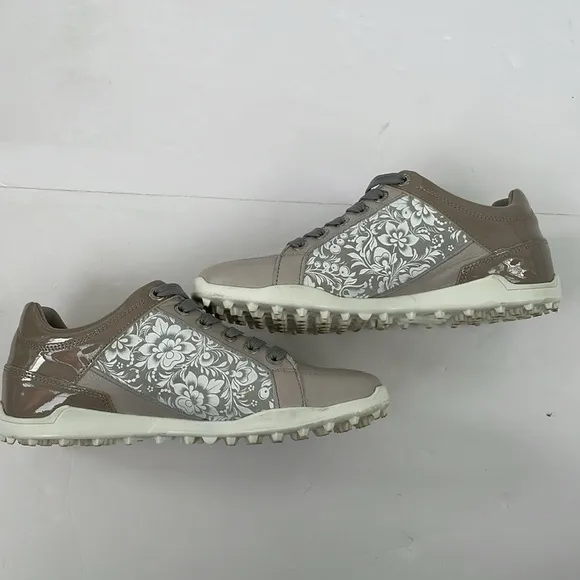 Duca Del Cosma Italian Gold Evolution Caldes Floral Women's Golf Shoes Size 6