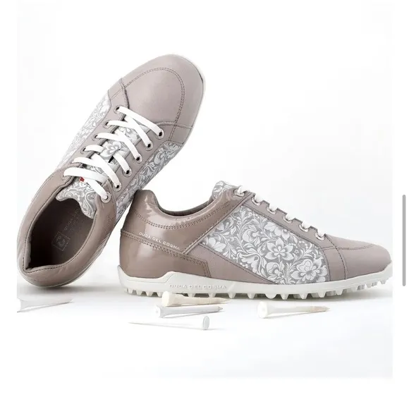 Duca Del Cosma Italian Gold Evolution Caldes Floral Women's Golf Shoes Size 6