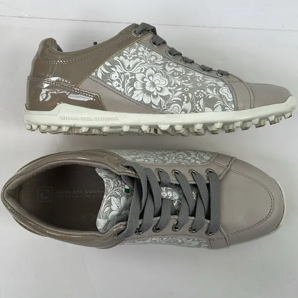 Duca Del Cosma Italian Gold Evolution Caldes Floral Women's Golf Shoes Size 6
