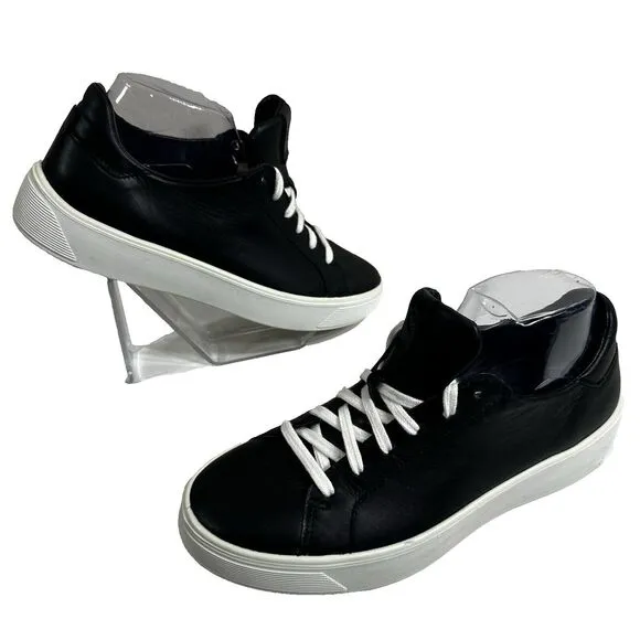 Ecco Danish Design Men's Shoes Black Leather Casual Lace‎ Up Sneakers Size 39