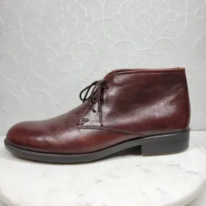Ecco Harold Leather Chukka Boots Mens 44/10.5 Brown Round Toe Dress Shoes