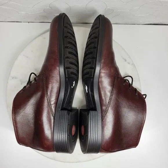 Ecco Harold Leather Chukka Boots Mens 44/10.5 Brown Round Toe Dress Shoes