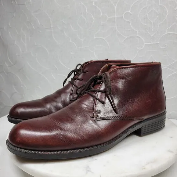 Ecco Harold Leather Chukka Boots Mens 44/10.5 Brown Round Toe Dress Shoes