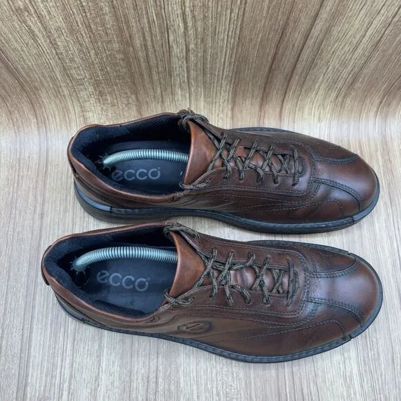 Ecco Men's Neoflexor Oxford Size 44 /10 Brown Leather Tie Casual Travel Shoes