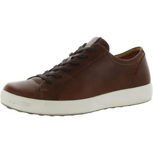 ECCO Mens Soft Brown Leather Lace Up Athletic and Training Shoes Sneakers New