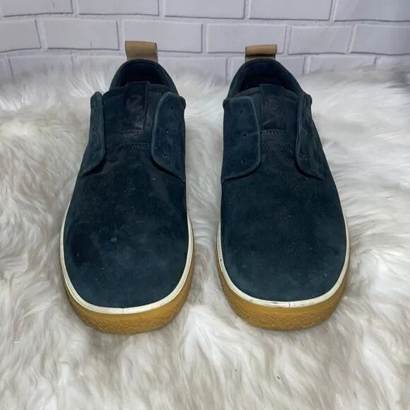 Ecco Navy Suede Crepetray Casual Oxford Sz 10 NO LACES