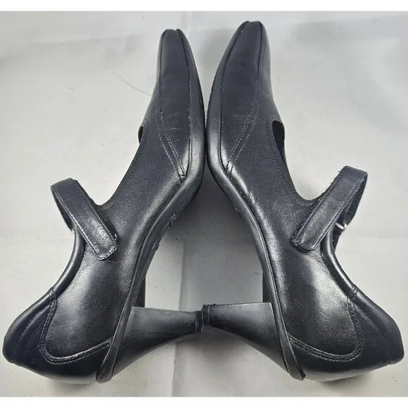 Ecco  Women's Black Leather Heels Shoes Size 7.5