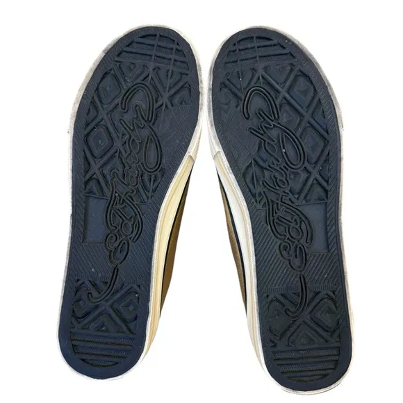 Ed Hardy Gold Skull Laceless Slip-On Sneakers Women's Size 7