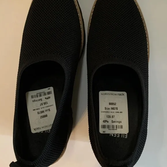 Eileen Fisher Black Wedge Shoes 7 New NWT $235 retail Beautiful Versatile
