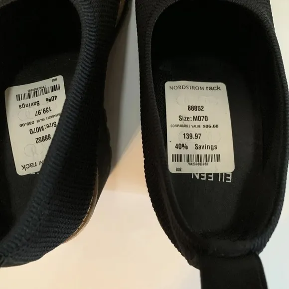 Eileen Fisher Black Wedge Shoes 7 New NWT $235 retail Beautiful Versatile