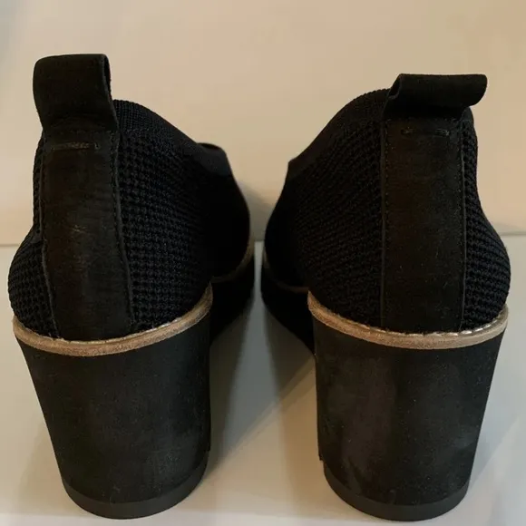 Eileen Fisher Black Wedge Shoes 7 New NWT $235 retail Beautiful Versatile