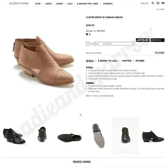 Eileen Fisher Shoes Booties Cut Out Tan Leather Minimalist Modern Classic