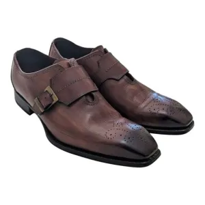 Emilio Franco Size 41 Monk Strap Dress Shoes Brown Formal