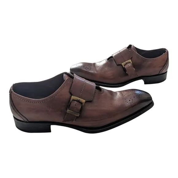 Emilio Franco Size 41 Monk Strap Dress Shoes Brown Formal