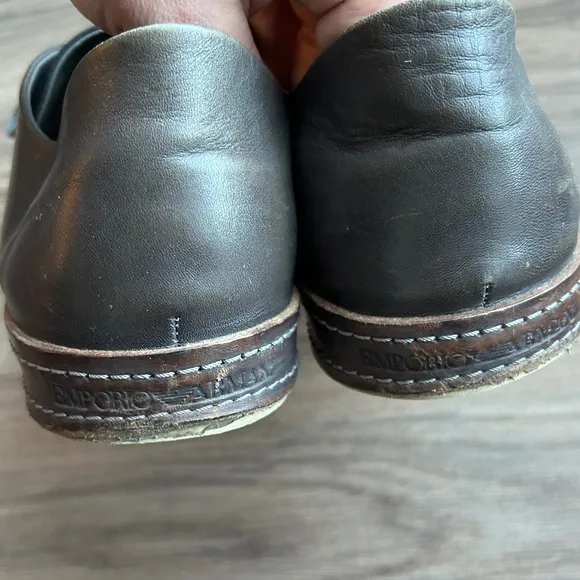 Emporio Armani Grey Leather Sneakers | 43