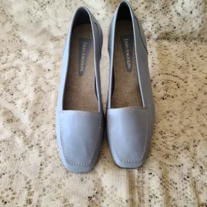 ENZO ANGIOLINI DUSTY BLUE LIBERTY LEATHER SLIP ON LOAFER  6 &amp; 1/2 M