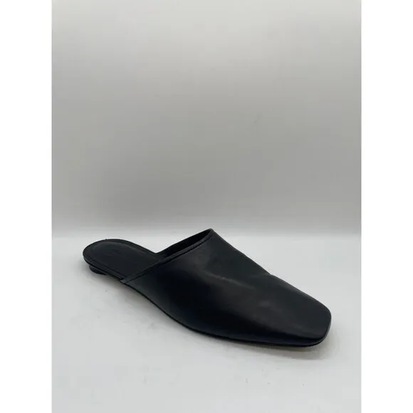 Everlane The Day Mule Womens 8.5 Slip On Flats Black Leather Slides Minimalist