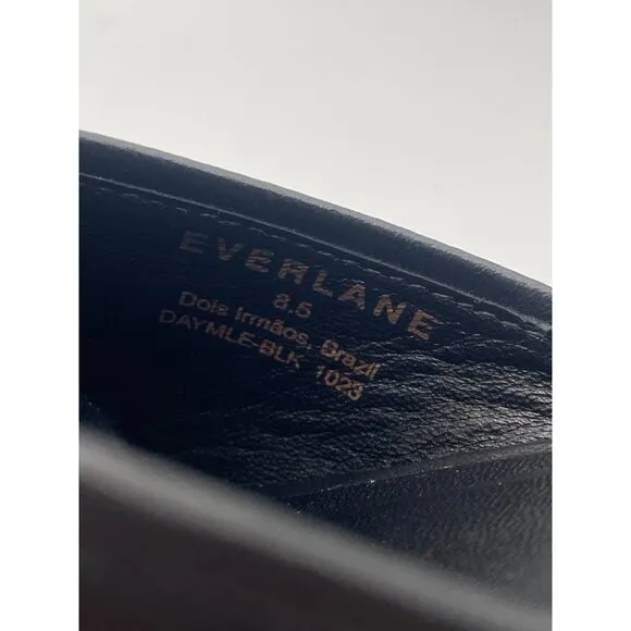 Everlane The Day Mule Womens 8.5 Slip On Flats Black Leather Slides Minimalist