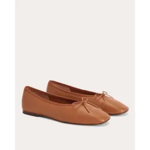 Everlane The Italian Leather Day Ballet Flat Womens 8.5 Toasted Almond Brown NEW