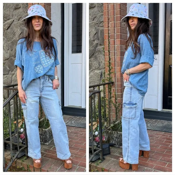 Fabulous Light Blue Wide Leg Jeans
