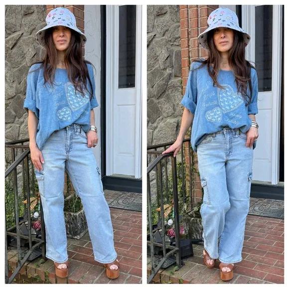 Fabulous Light Blue Wide Leg Jeans