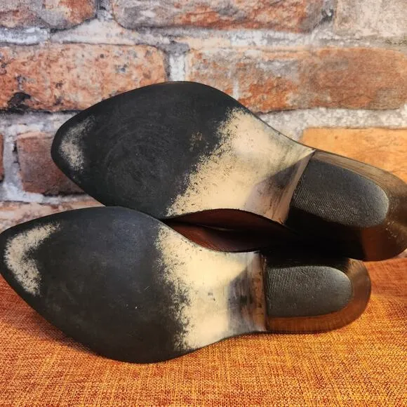 Fantastic Vintage Code West Brown Leather Cowboy Boot Mules Clogs US Size 10M