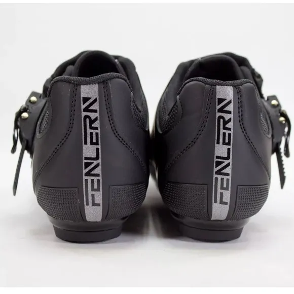 Fenlern Mens Size EU 42 US 8.5 Black Tripple Strap Mountain Cycling Bike Shoes