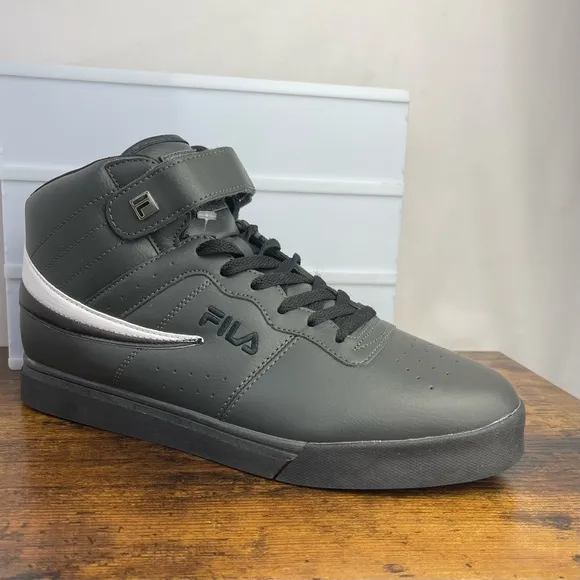 FILA MSRP $85.99 VULC 13 MEN'S  MID PLUS HI TOP SNEAKERS SHOES 10 11.5 Black