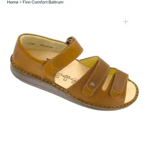 Finn Comfort Baltrum Brown Leather 3 strap Sandals Size 39/8 Minimalist