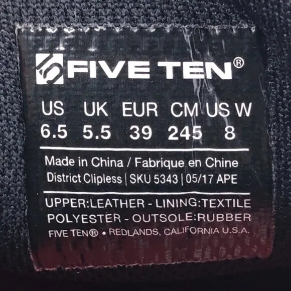 Five Ten District Clipless Cycling Shoes EUR 39