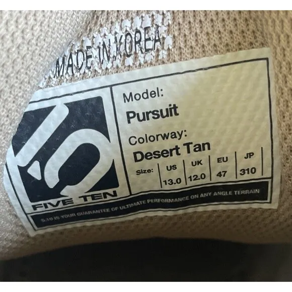 FIVE TEN Pursuit GTX Size 13 Men’s Hi Top Mid Pro Mountain Bike Shoes Desert Tan