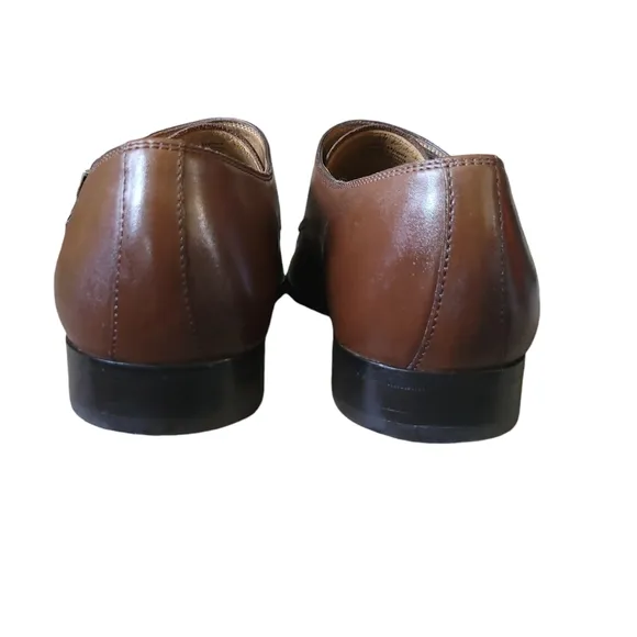 Florsheim Imperial Brown Leather Double Buckle Monk Strap Shoes Size-9.5 - NEW