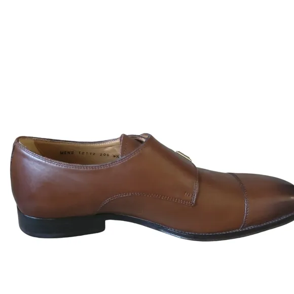 Florsheim Imperial Brown Leather Double Buckle Monk Strap Shoes Size-9.5 - NEW