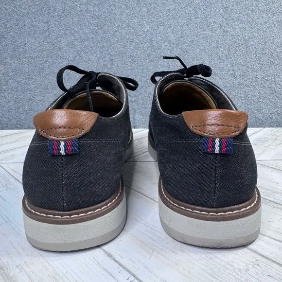 Florsheim Men's Size 7.5W VIBE Canvas‎ Plain Toe Oxford Shoes Gray Preppy