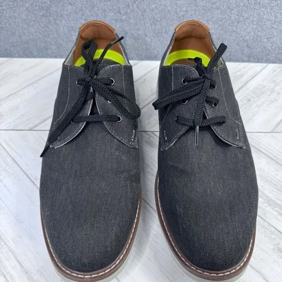 Florsheim Men's Size 7.5W VIBE Canvas‎ Plain Toe Oxford Shoes Gray Preppy