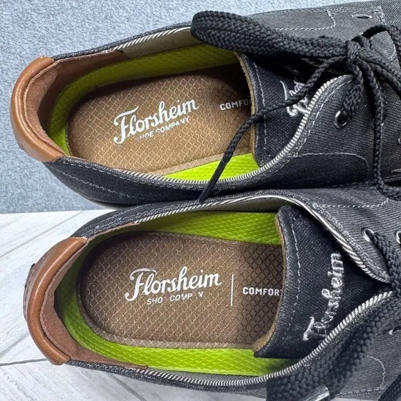 Florsheim Men's Size 7.5W VIBE Canvas‎ Plain Toe Oxford Shoes Gray Preppy