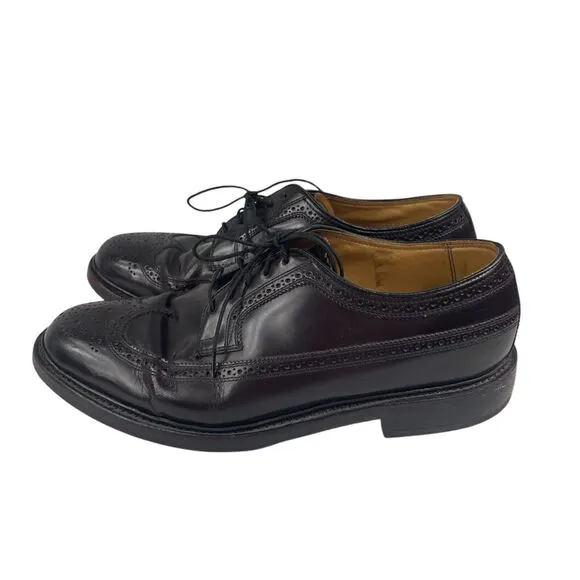 Florshiem Imperial Wingtip Dress Shoes Size 10.5 3E Extra Wide Dark Brown Preppy